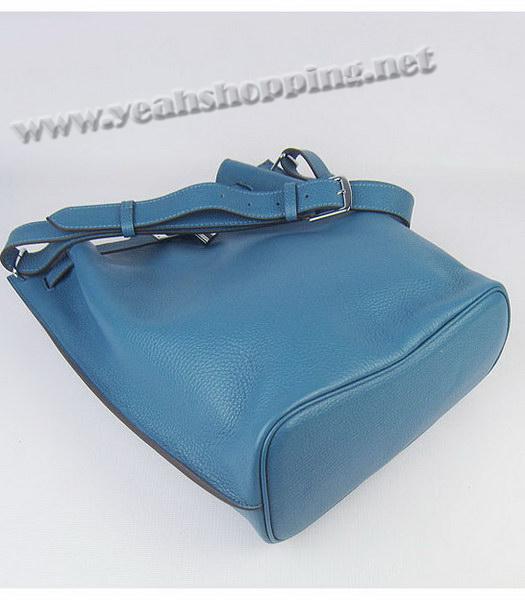 Hermes So Kelly Bag Middle Blue Togo Leather Silver Metal-3