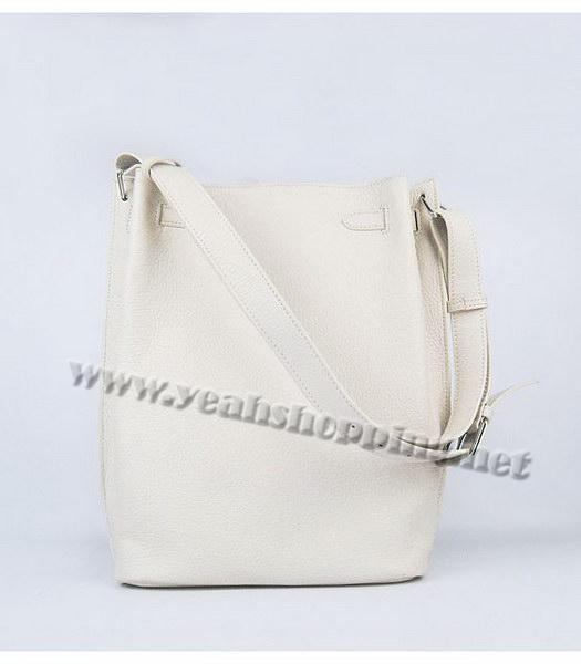 Hermes So Kelly Bag Offwhite Togo Leather Silver Metal-2