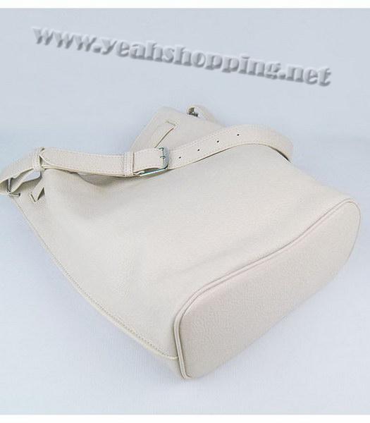 Hermes So Kelly Bag Offwhite Togo Leather Silver Metal-3