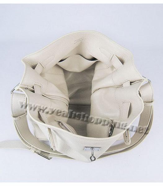 Hermes So Kelly Bag Offwhite Togo Leather Silver Metal-5