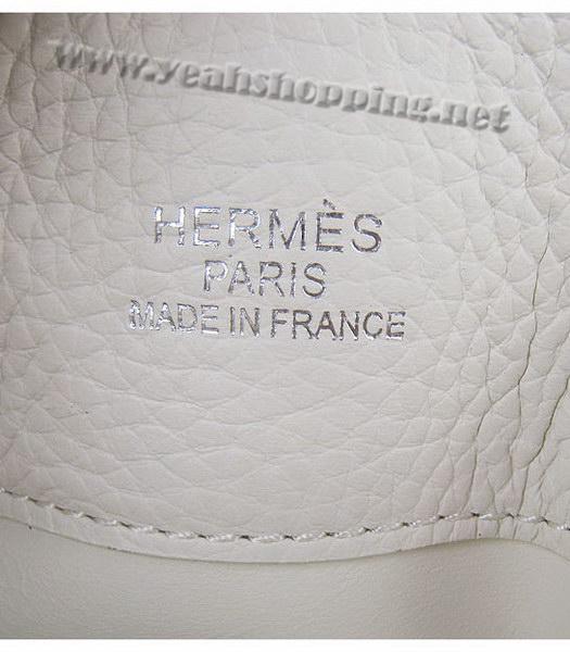 Hermes So Kelly Bag Offwhite Togo Leather Silver Metal-7