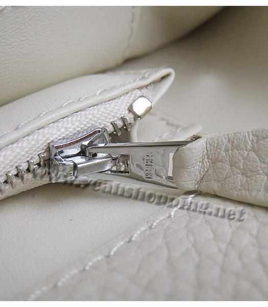 Hermes So Kelly Bag Offwhite Togo Leather Silver Metal-8