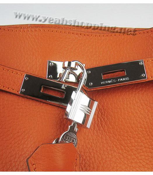 Hermes So Kelly Bag Orange Togo Leather Silver Metal-6