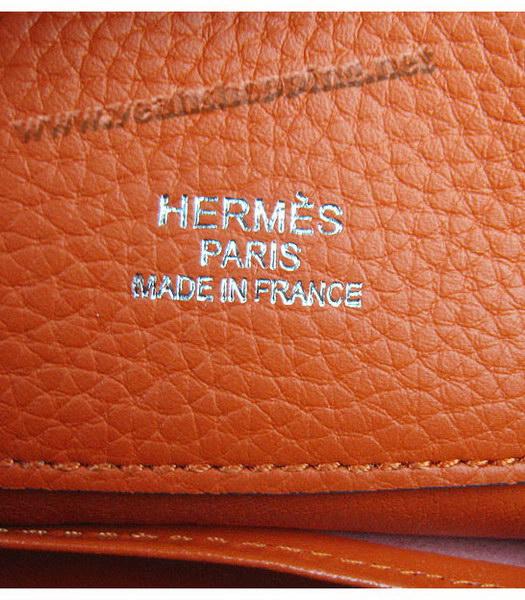 Hermes So Kelly Bag Orange Togo Leather Silver Metal-7