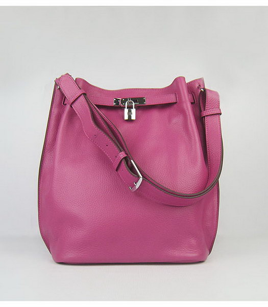 Hermes So Kelly Bag Peach Red Togo Leather Silver Metal