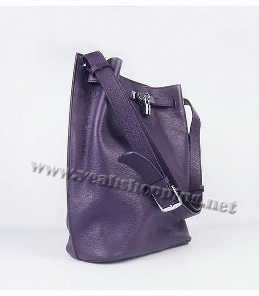 Hermes So Kelly Bag Purple Togo Leather Silver Metal-1