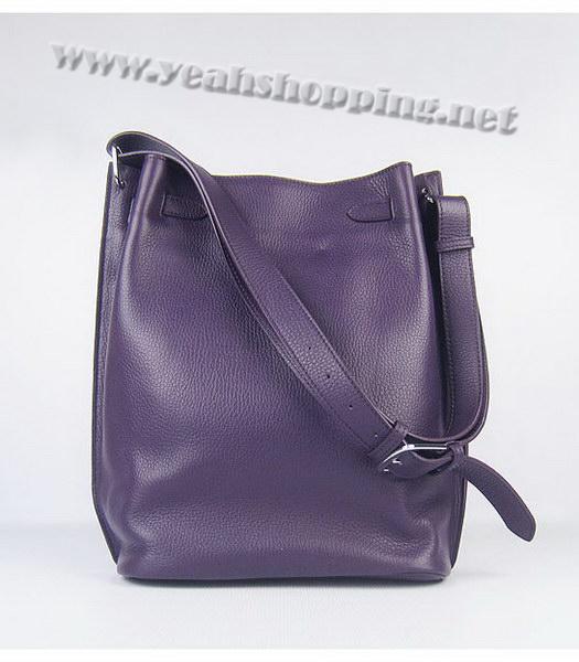 Hermes So Kelly Bag Purple Togo Leather Silver Metal-2