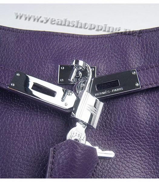 Hermes So Kelly Bag Purple Togo Leather Silver Metal-6
