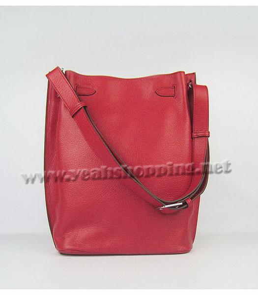 Hermes So Kelly Bag Red Togo Leather Silver Metal-2