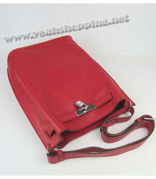 Hermes So Kelly Bag Red Togo Leather Silver Metal-4