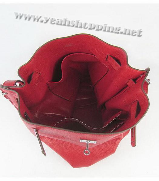 Hermes So Kelly Bag Red Togo Leather Silver Metal-5