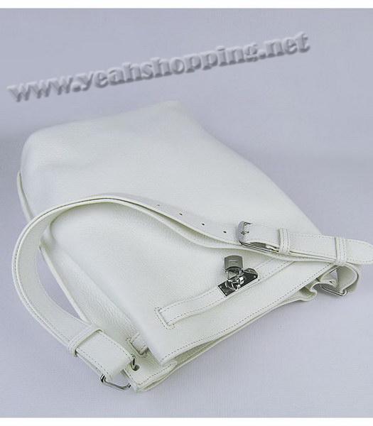 Hermes So Kelly Bag White Togo Leather Silver Metal-4