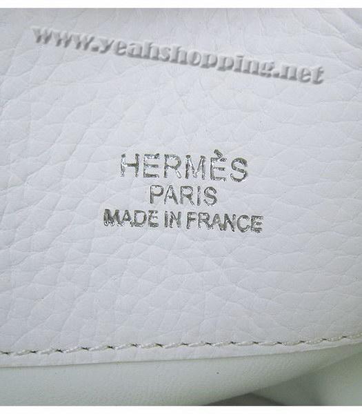 Hermes So Kelly Bag White Togo Leather Silver Metal-7