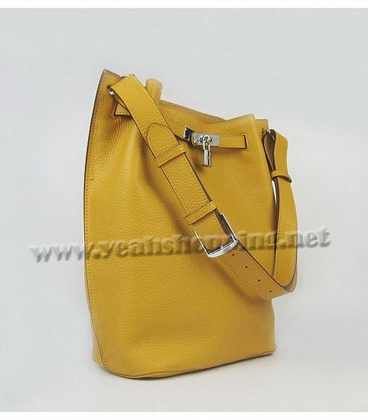 Hermes So Kelly Bag Yellow Togo Leather Silver Metal-1