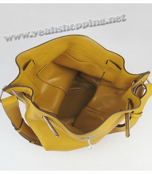 Hermes So Kelly Bag Yellow Togo Leather Silver Metal-5