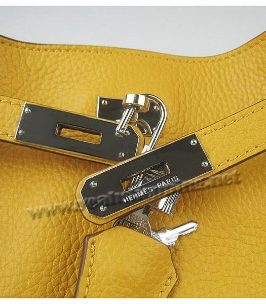 Hermes So Kelly Bag Yellow Togo Leather Silver Metal-6