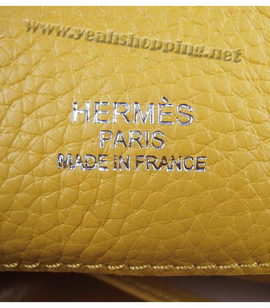 Hermes So Kelly Bag Yellow Togo Leather Silver Metal-7