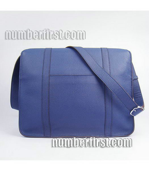 Hermes Steve Medium Togo Leather Messenger Bag Dark Blue-2