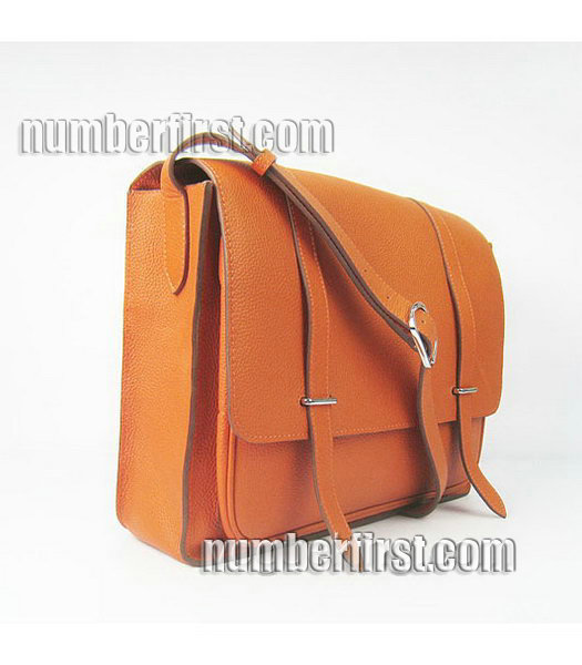 Hermes Steve Medium Togo Leather Messenger Bag Orange-1