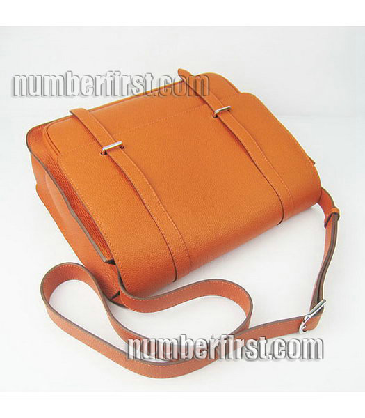 Hermes Steve Medium Togo Leather Messenger Bag Orange-4