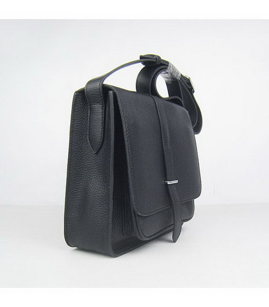 Hermes Steve Togo Leather Messenger Bag Black-1
