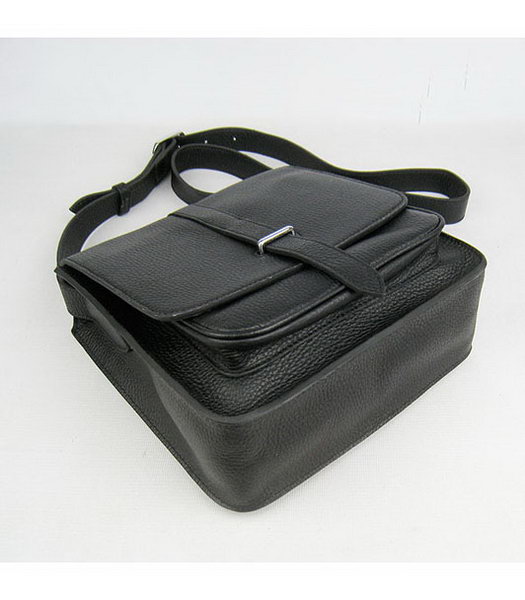 Hermes Steve Togo Leather Messenger Bag Black-2