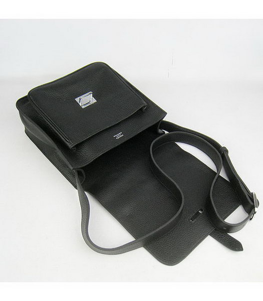 Hermes Steve Togo Leather Messenger Bag Black-3