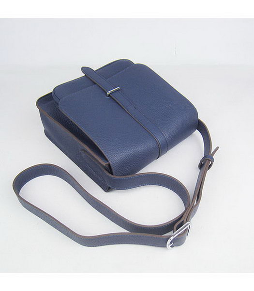 Hermes Steve Togo Leather Messenger Bag Dark Blue-3