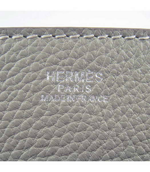 Hermes Steve Togo Leather Messenger Bag Grey-7