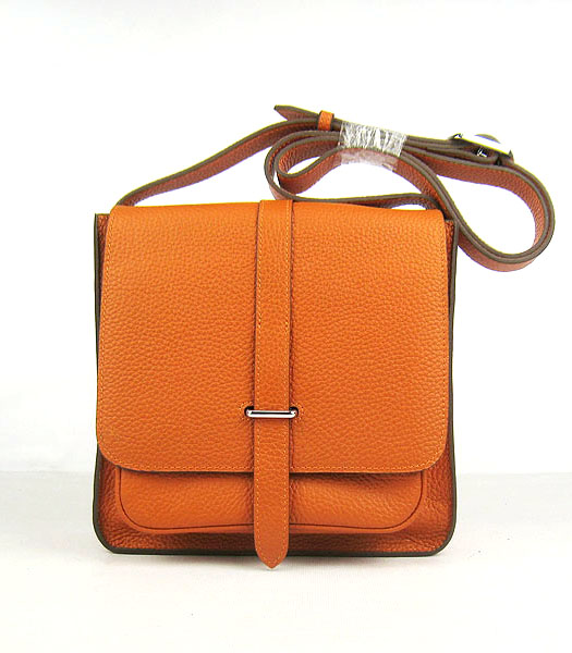 Hermes Steve Togo Leather Messenger Bag Orange