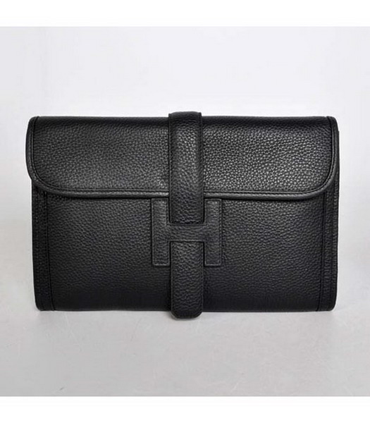 Hermes Togo Leather Clutch Black