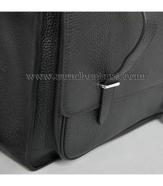 Hermes Togo Leather Messenger Bag Black-1