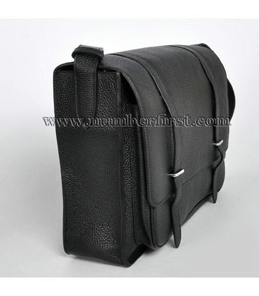 Hermes Togo Leather Messenger Bag Black-2