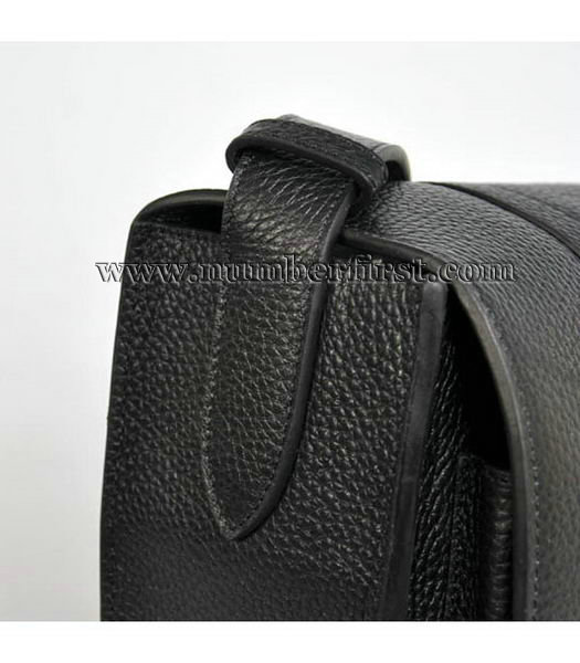 Hermes Togo Leather Messenger Bag Black-3