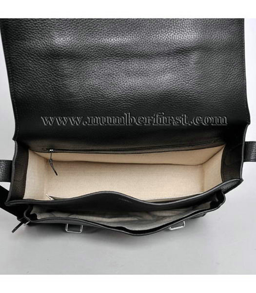 Hermes Togo Leather Messenger Bag Black-8
