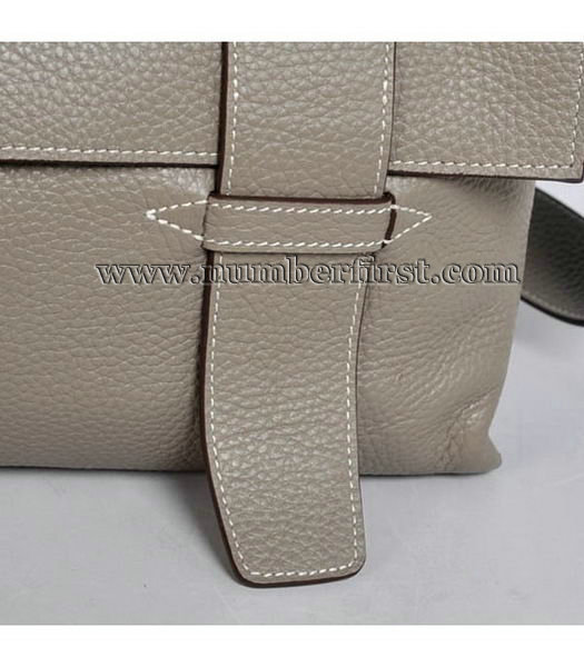 Hermes Togo Leather Messenger Bag Dark Grey-1