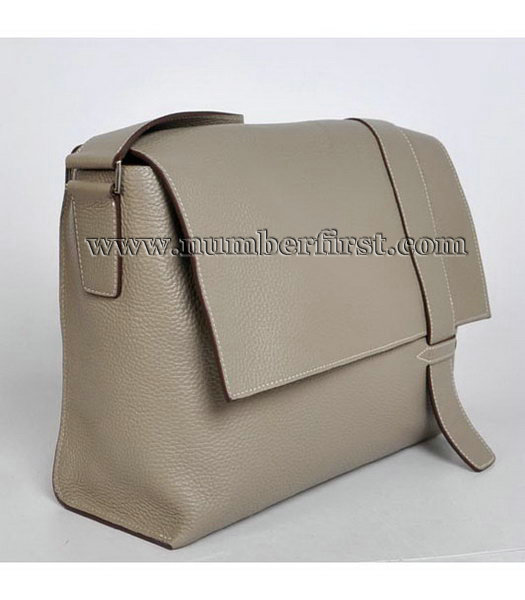 Hermes Togo Leather Messenger Bag Dark Grey-2