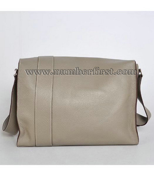 Hermes Togo Leather Messenger Bag Dark Grey-4