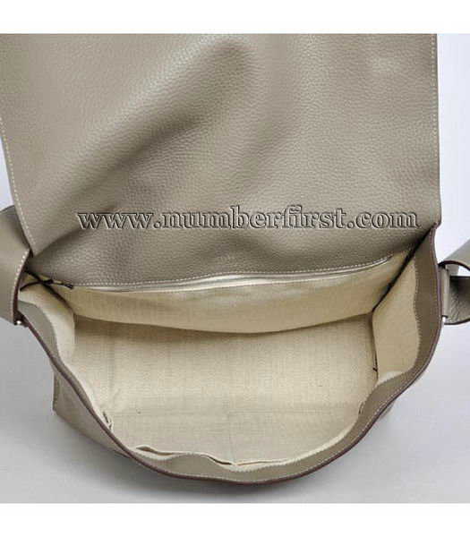 Hermes Togo Leather Messenger Bag Dark Grey-7