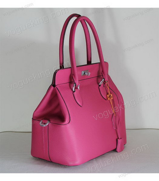 Hermes Toolbox 30cm Togo Leather Bag in Fuchsia with Strap-2