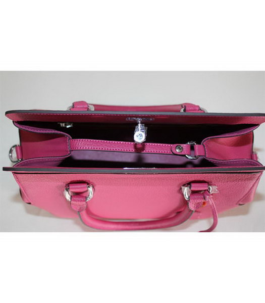 Hermes Toolbox 30cm Togo Leather Bag in Fuchsia with Strap-6