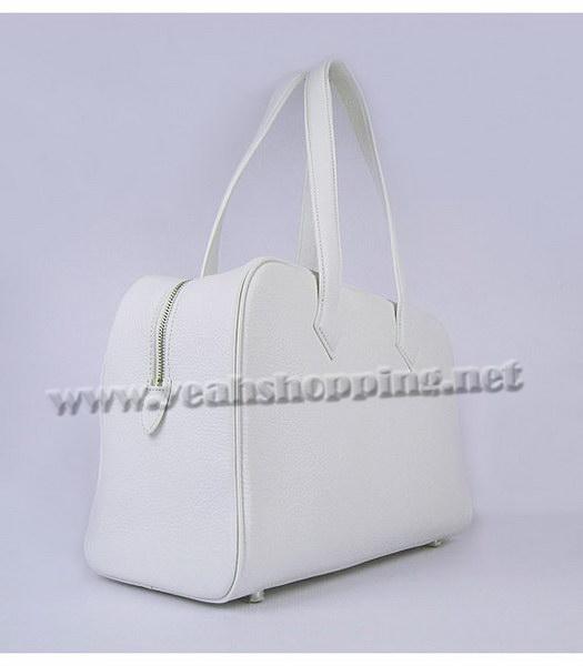 Hermes Victoria II Tote Bag White Leather with Scarf-1