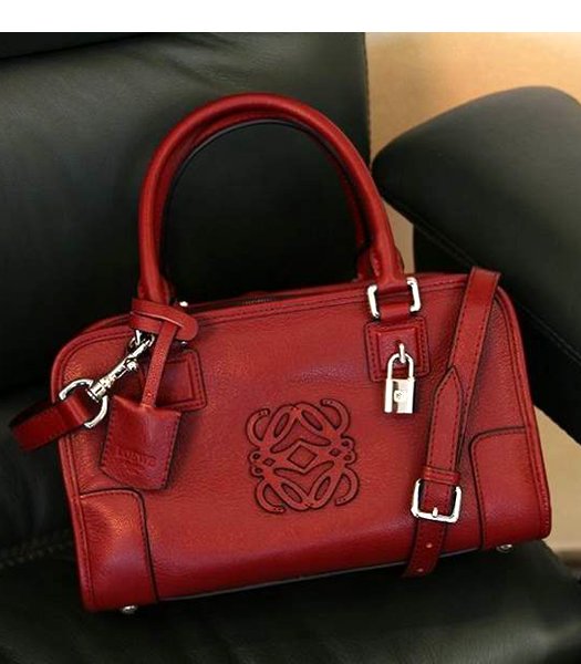 Loewe Amazona Small Tote Bag Red Leather