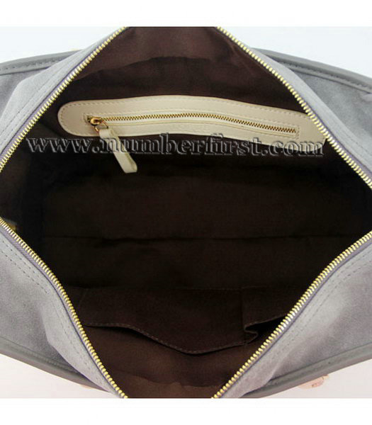 Loewe Amazone Nubuck Suede Leather Bag in Grey_Apricot_Pink-5