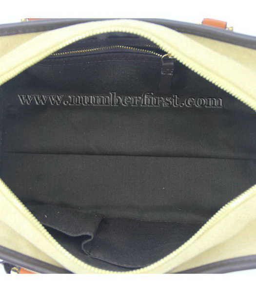 Loewe Amazone Nubuck Suede Leather Small Bag in Earth Yellow_Dark Coffee_Orange-5