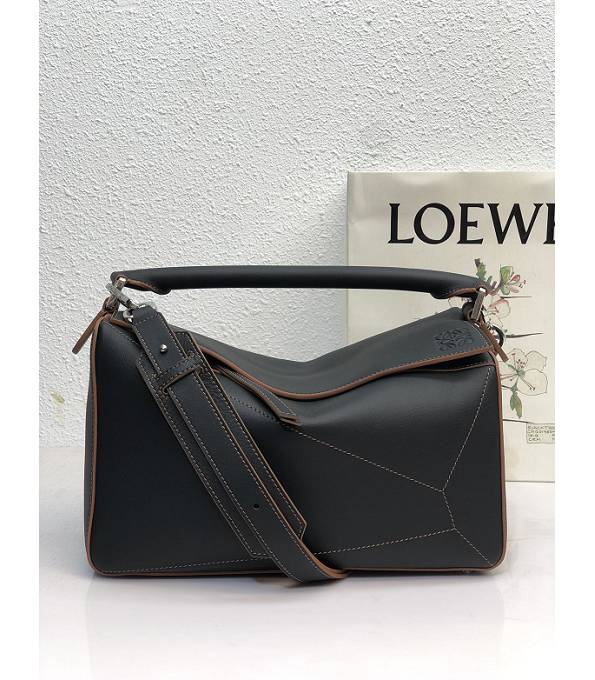 Loewe Black Original Calfskin Leather Medium Puzzle Bag-5