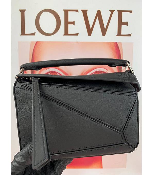 Loewe Black Original Calfskin Leather Mini Puzzle Bag-3