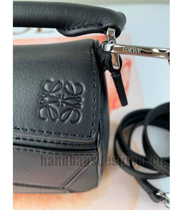 Loewe Black Original Calfskin Leather Mini Puzzle Bag-5