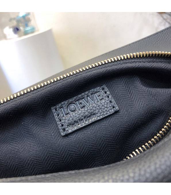 Loewe Black Original Litchi Veins Calfskin Leather Medium Puzzle Bag-8
