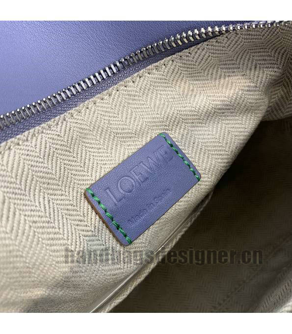 Loewe Blue Original Plain Veins Calfskin Leather Small Puzzle Bag-7